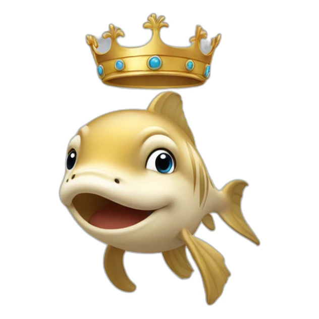 un dauphin avec une couronne sticker