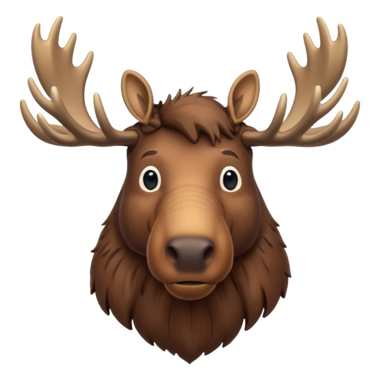 A high-resolution digital illustration of a noble moose in a clean, semi-realistic style. The noble moose is shown head on sticker