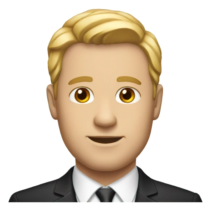 professional white man with black suit sticker