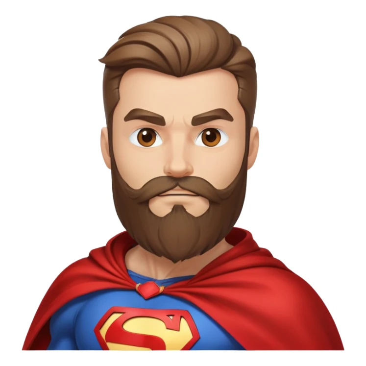 superhero with magnificent flowing beard, cape, mask, muscular sticker
