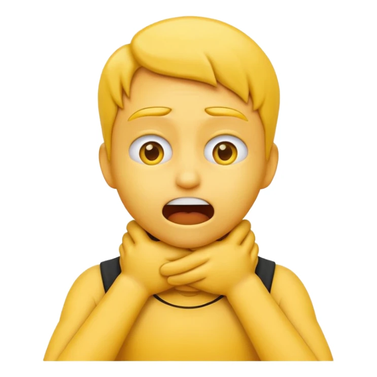 Create an emoji choking violently with hands on neck sticker
