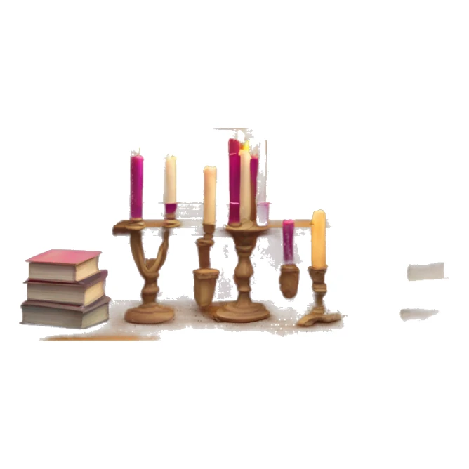 Books and candles entering for a window burgundy sticker