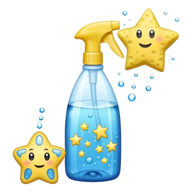 CLEANING_PRODUCTS
A cleaning set: a spray bottle with a sparkling star and a small sponge outline. sticker