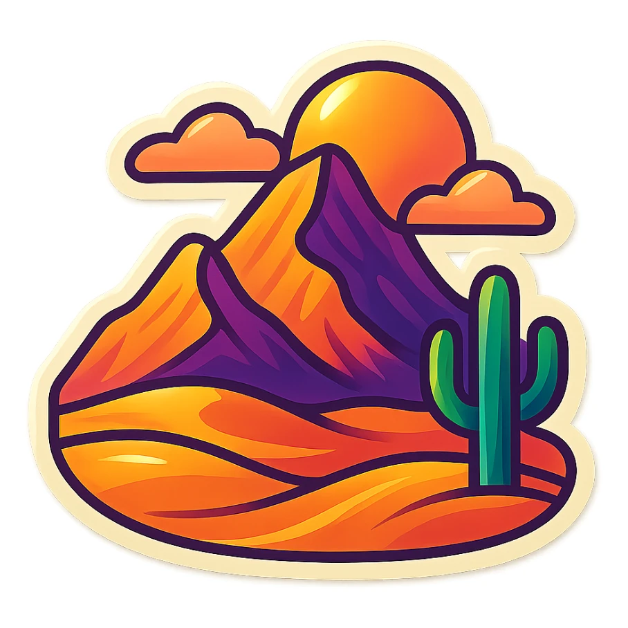 A modern desert mountain, wallpaper, modern sticker