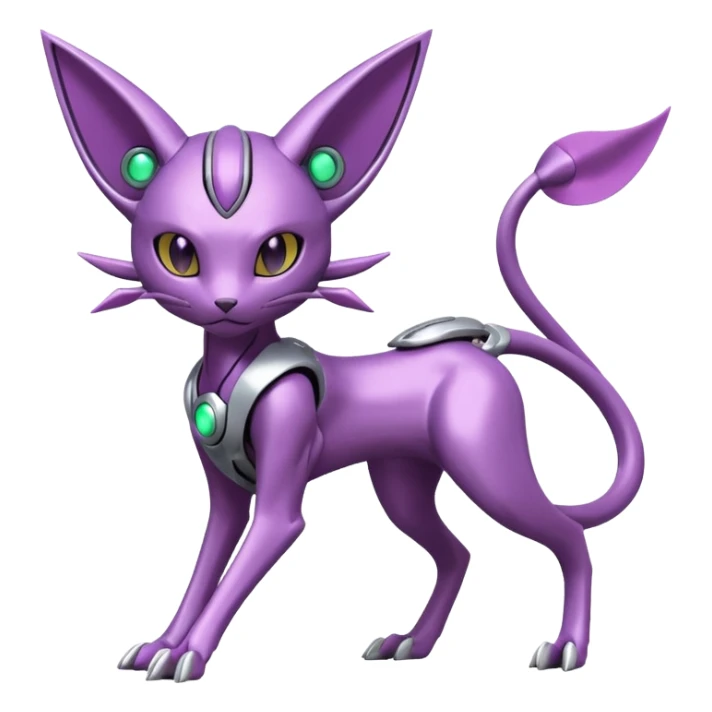 Futuristic Mechanical Espeon-Genesect-Mewtwo-Fakémon-hybrid-creature (full body)  sticker