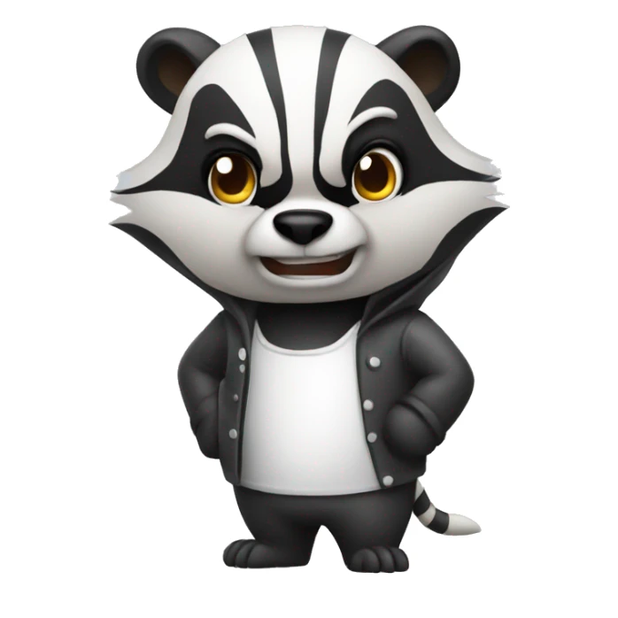 angry badger in toilet cleaner outfit sticker
