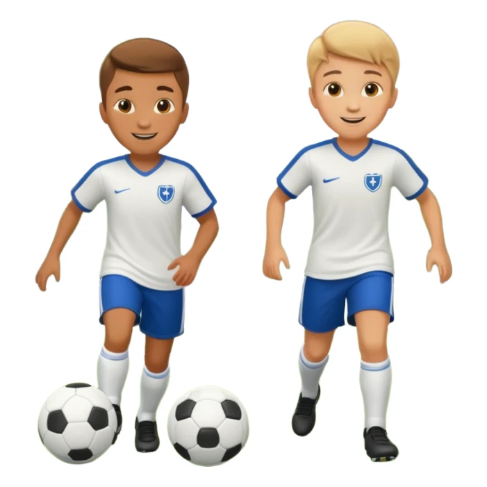 two brothers playings soccer in a park
 sticker