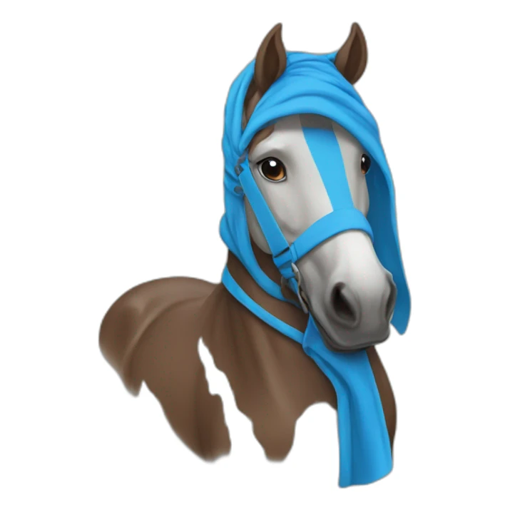 horse wearing blue hoodie sticker