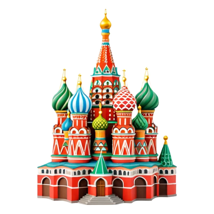 Moscow St. Basil's Cathedral in the form of a figurine souvenir sticker
