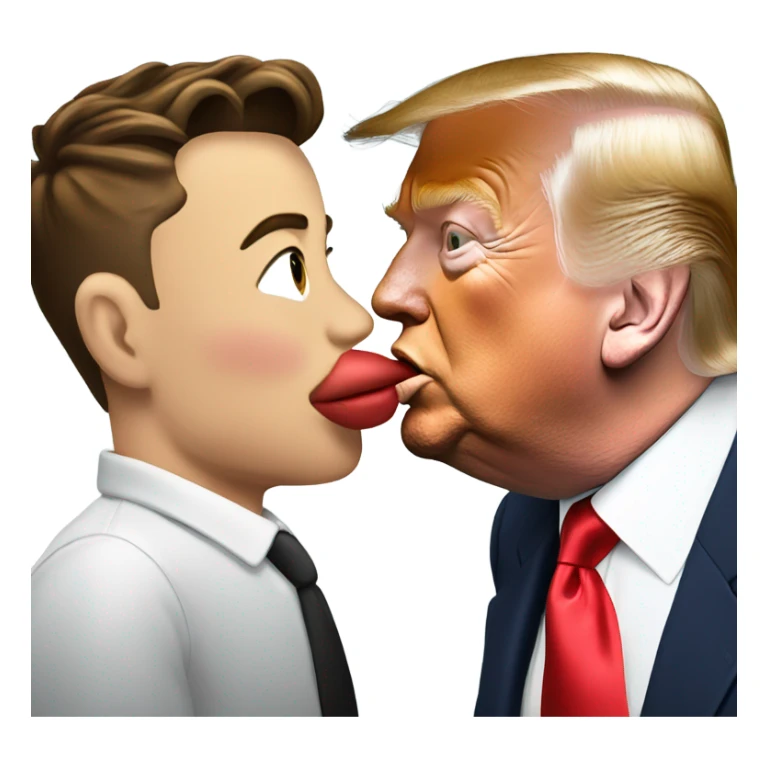 Trump kissing Elon musk sticker