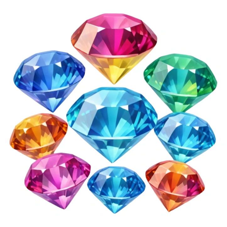 rainbow coloured diamond emoji ( all seperate coloured diamonds) sticker