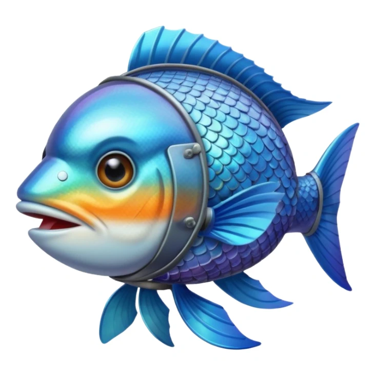 A fish wearing an airplane pilot’s helmet. sticker