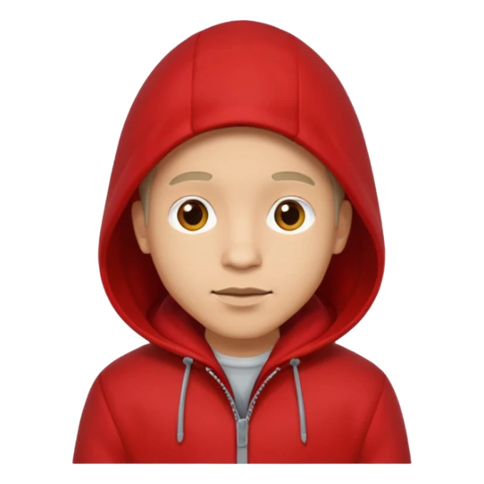 Man in red coat, hood up sticker