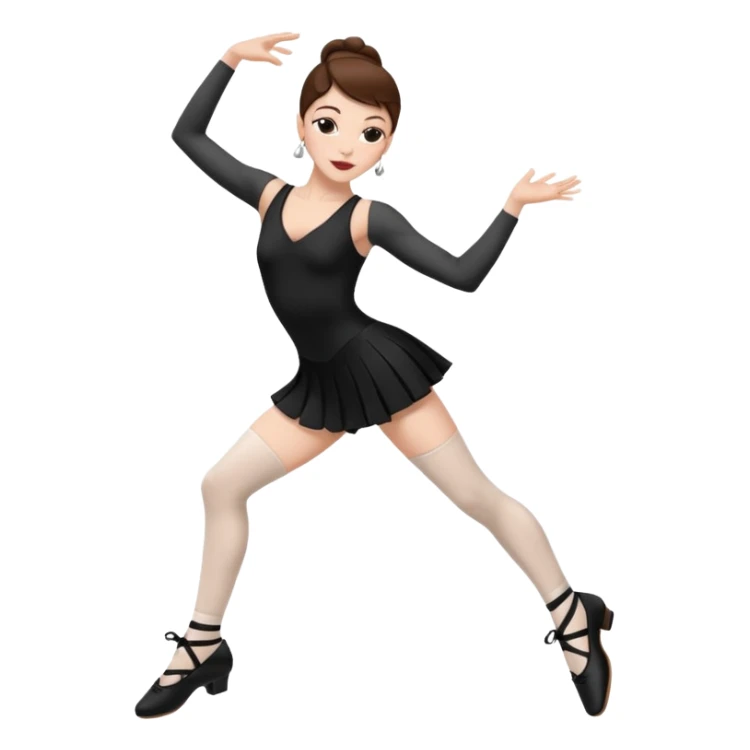Jazz dancer white with brown hair wearing jazz shoes  sticker