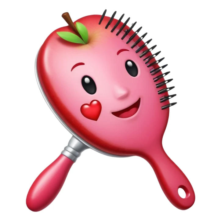 light pink hairbrush apple emoji style variation 4 sticker