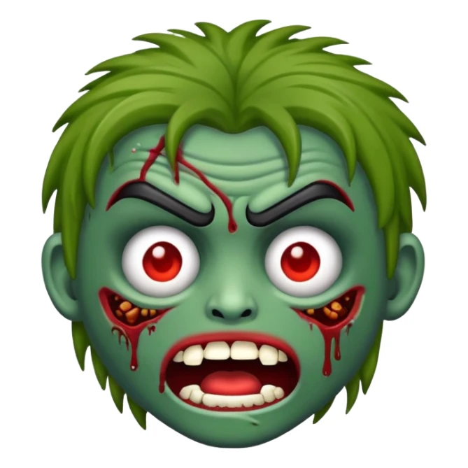 Emoji de zumbi com cabelo cacheado sticker