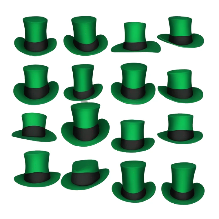 Green Among Us with a dark green tophat sticker