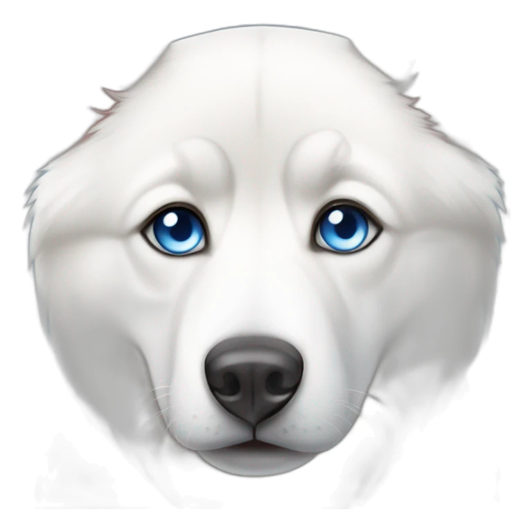 White siberian husky blue eyes with long ears face sticker