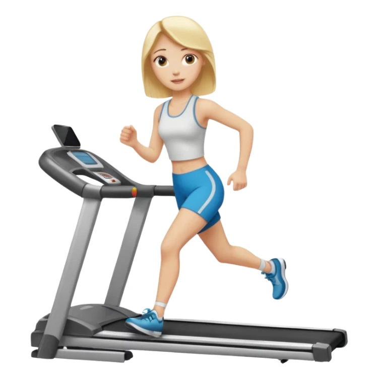 white girl with blond haur on treadmill sticker