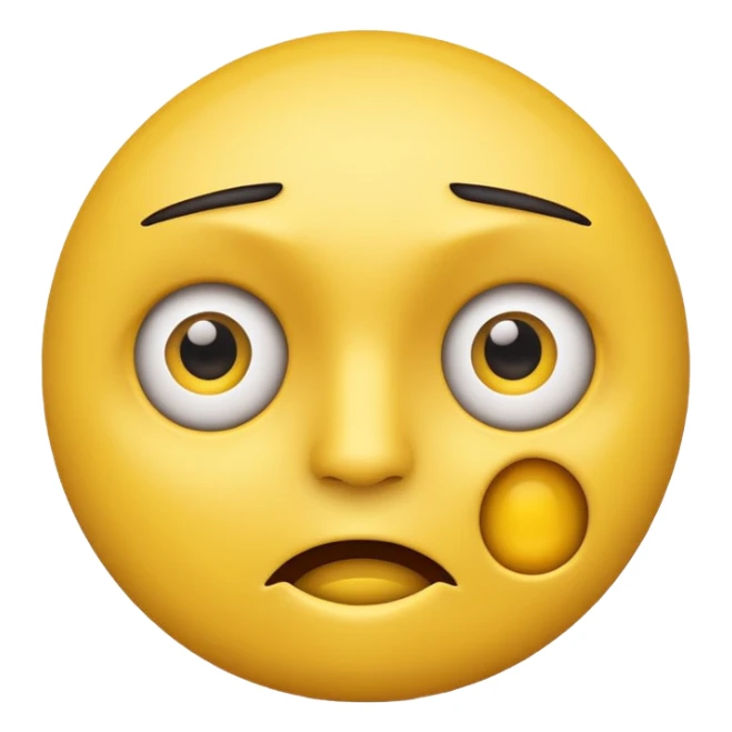 emoji yellow face facing the side but their eyes are looking right at the camera and breaking the forth wall sticker