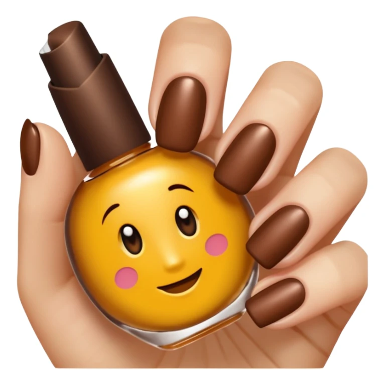 💅🏼 comme cet émoji, mais les ongles et le vernis en marron sticker