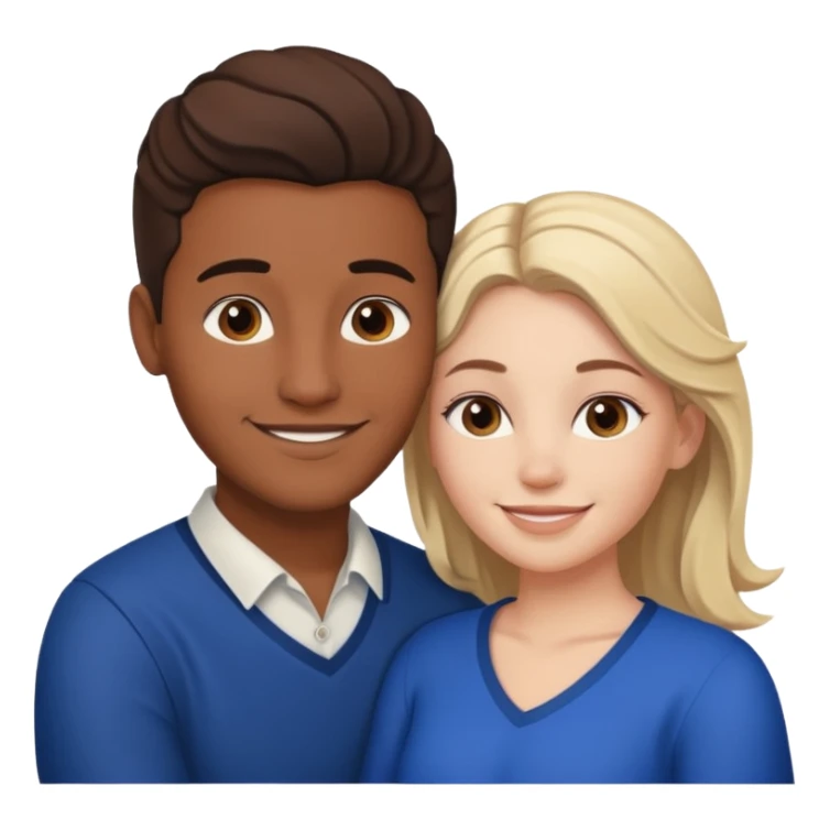 young Métis man and young white woman in a loving embrace sticker