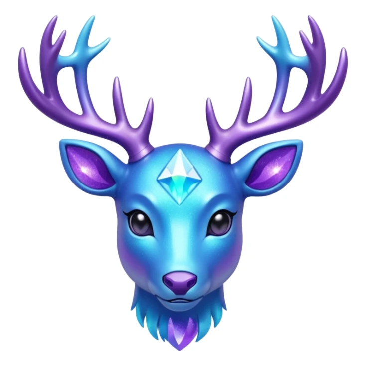 glitter purple and cian pokemon crystal deer sticker
