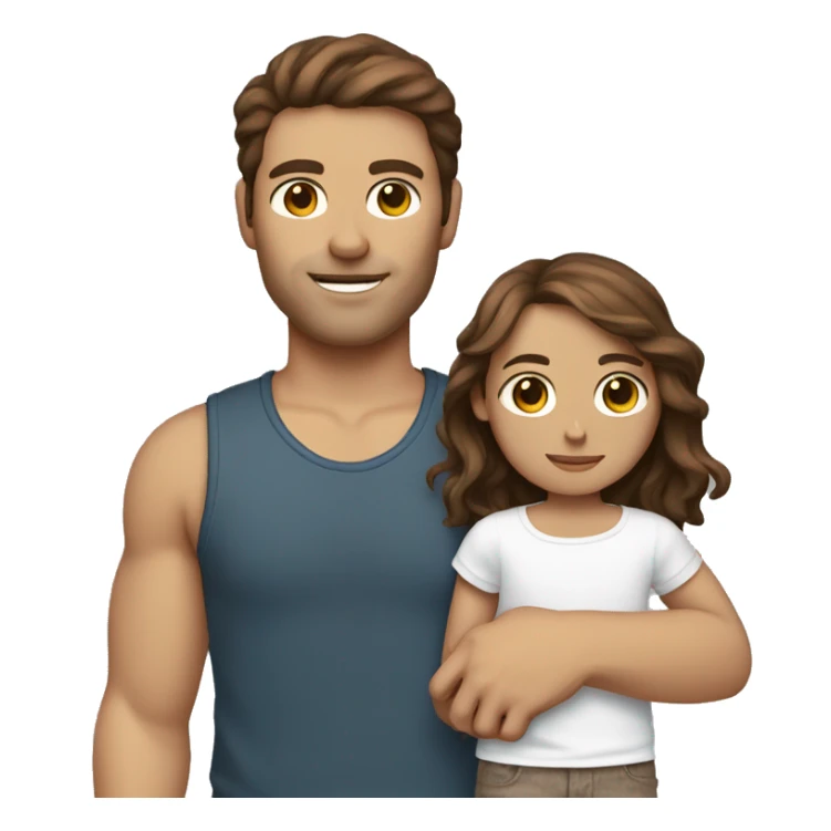 brown hair brown eyes man holding rag doll  sticker