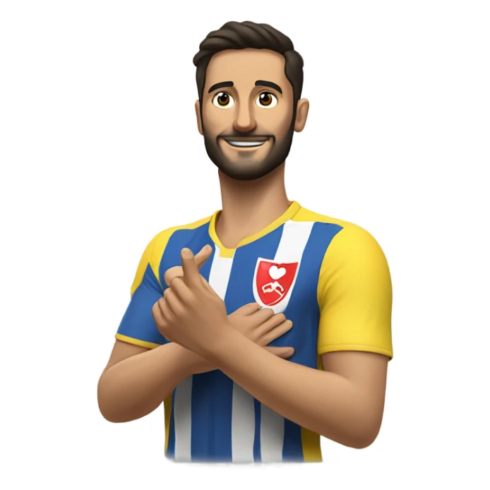 I'm honing a description of Arda Güler's goal celebration, noting his right hand on his chest and his left hand raised, mirroring the specified gesture. This aligns perfectly with known details. sticker