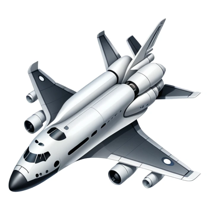 An icon featuring a collage of a space shuttle, a drone, and an airplane, symbolizing aerospace technology. The design includes rocket engines, wings, and flight paths, representing advancements in aviation and space exploration. Transparent background highlights cutting-edge aerospace engineering. sticker