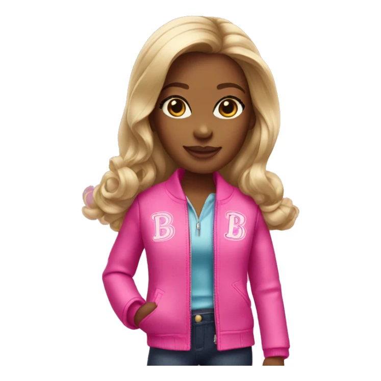 Girl with a Barbie jacket sticker
