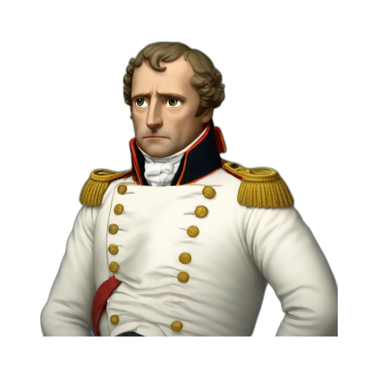 Napoleon standing infront of the ocean sticker