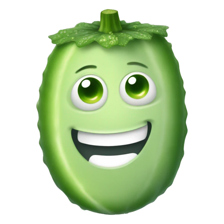 Cucumber with a full grin and a drop of sweat sticker