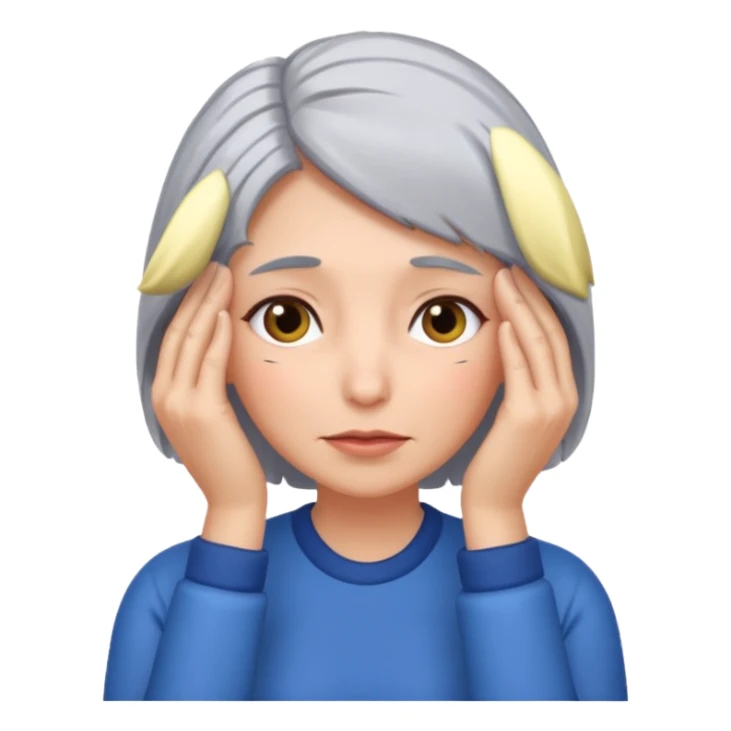face palm woman with gray hair sticker