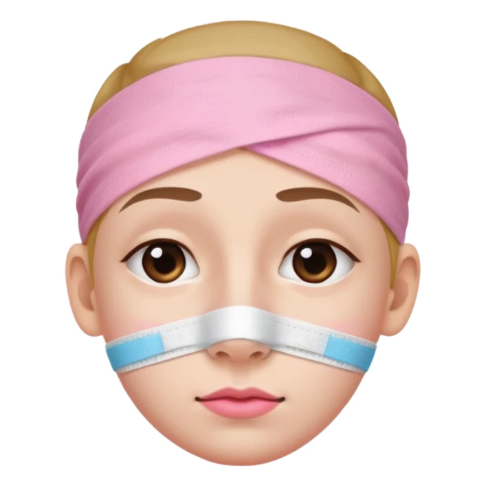 A small nose with a pink adhesive bandage on top sticker