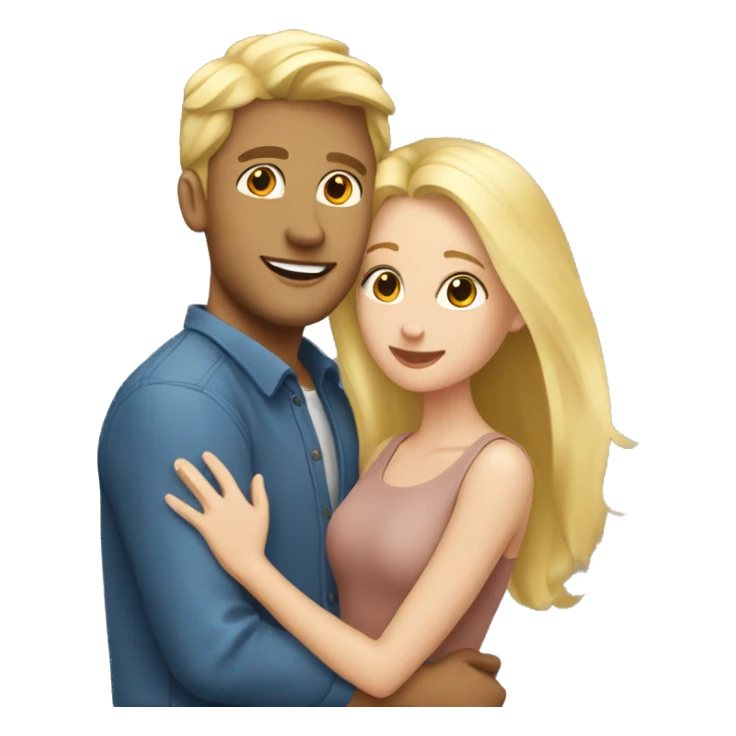 A blonde girl falling in love with a magnificent guy  sticker