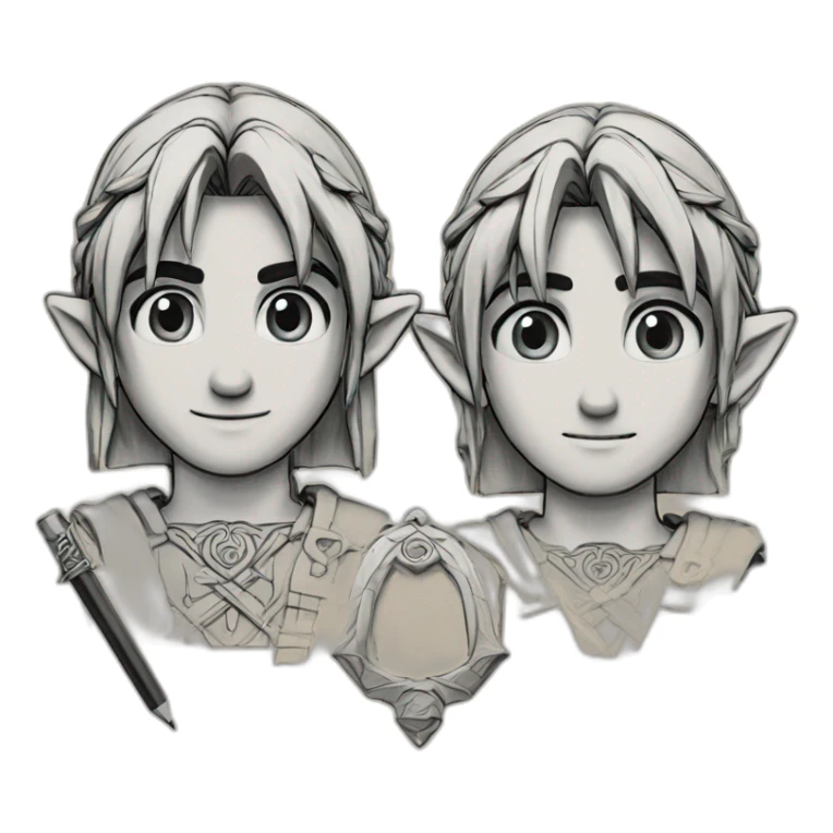 Link drawing with a pen (The Legend of Zelda) sticker