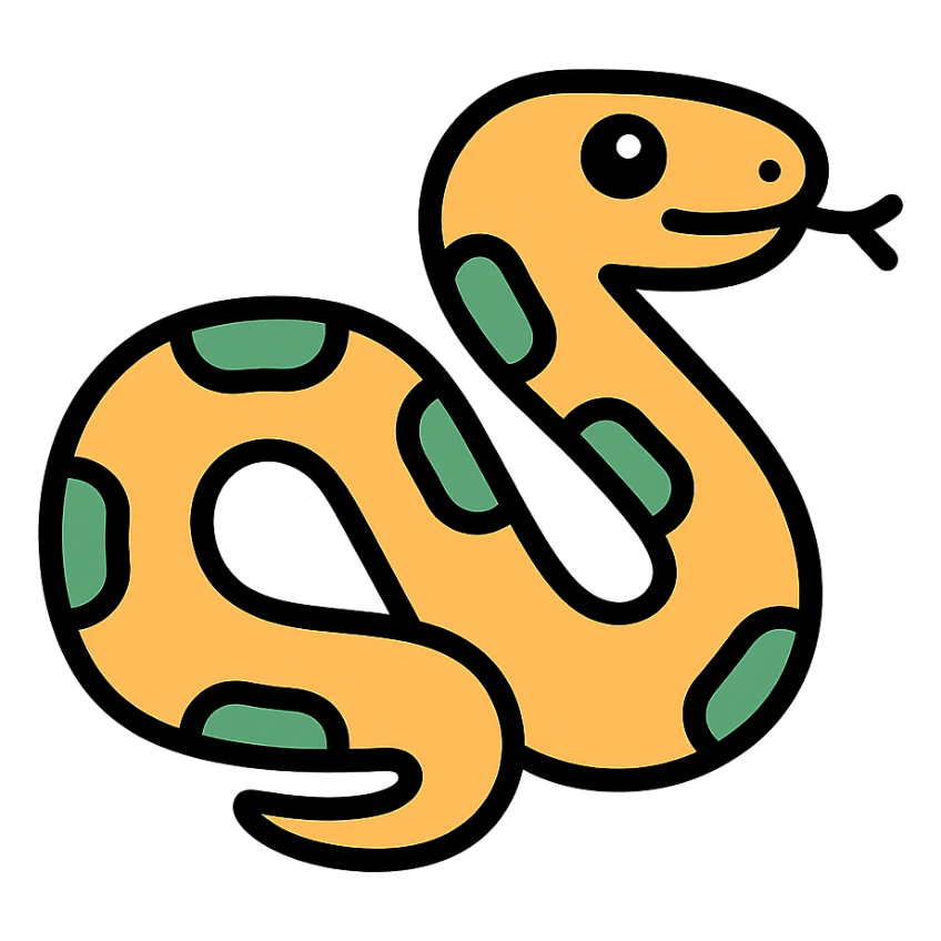 color outline icon of a Titanoboa snake sticker