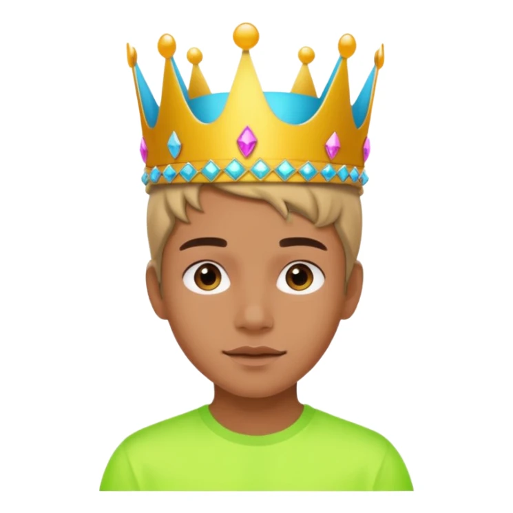 A stylish teen wearing a neon plastic crown for fun.

























 sticker