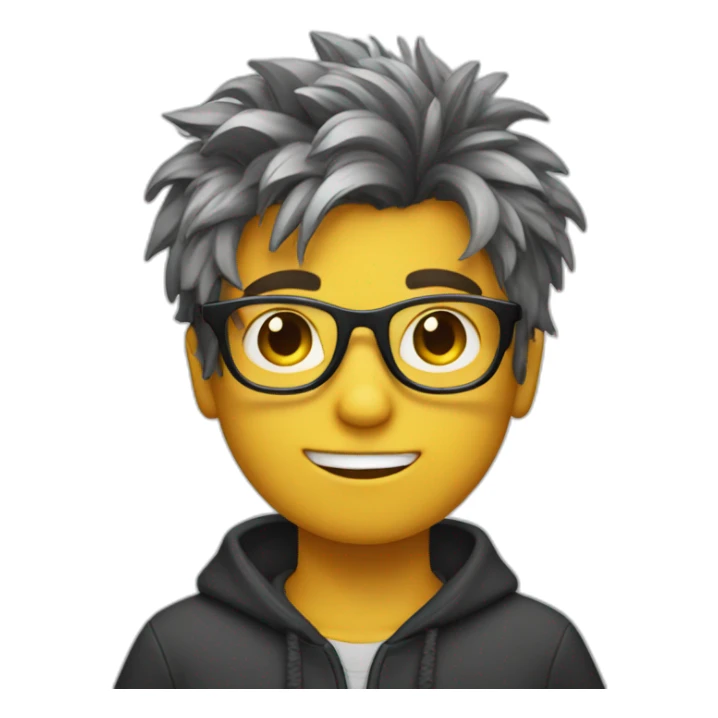 Boy with black glasses and messy hairs  sticker