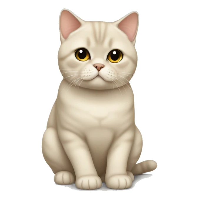 Cream British shorthair full body sitting sticker