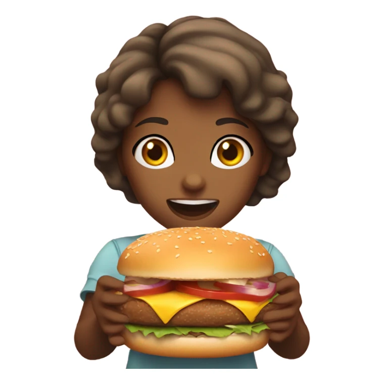 Girl eating burger  sticker