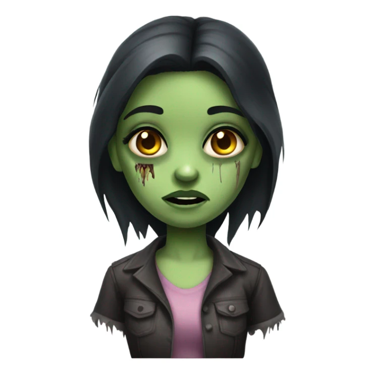 girl zombie with dark hair sticker