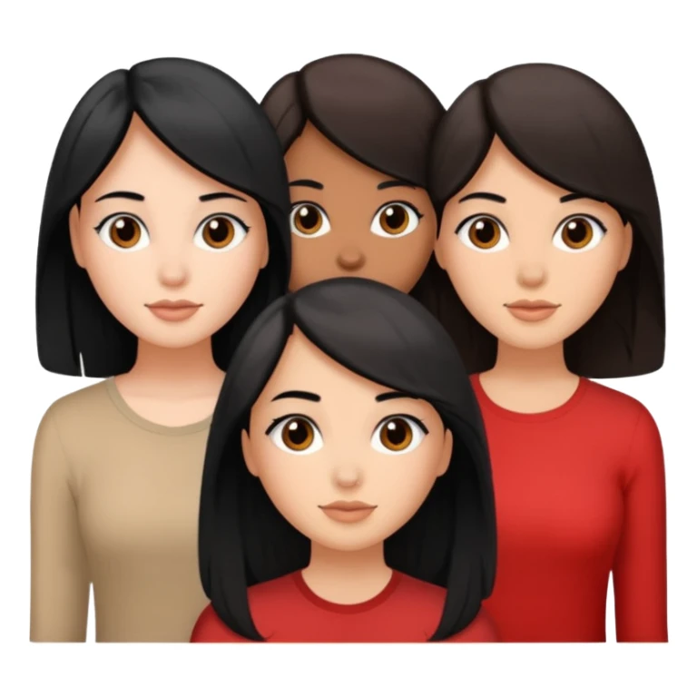 3 besties one with black hair and two with brown hair sticker