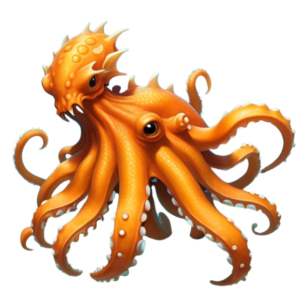 Create a hybrid creature with the agile tentacles and dragon-like features of the orange Dracquid, but with rocky, crystalline growths forming armored segments along its body and a powerful stone jaw like Boulderbite, resulting in a territorial sea guardian that ambushes prey by disguising itself as a coral reef formation before striking with surprising speed. full body, only the creature sticker