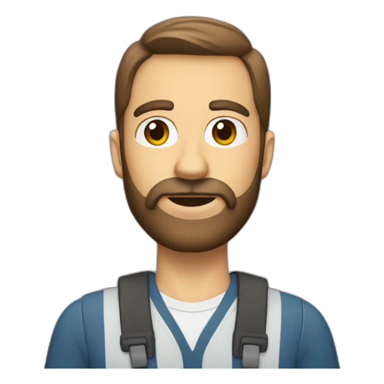 school driving teacher with brown eyes with brown hairs and beard sticker