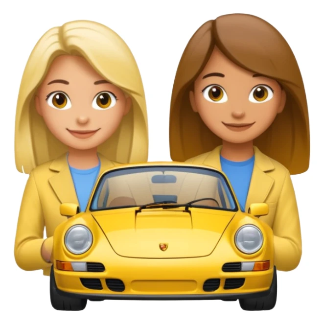 Yellow Porsche 911 992 with girls sticker