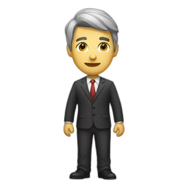 persona con traje señalando con la mano  sticker