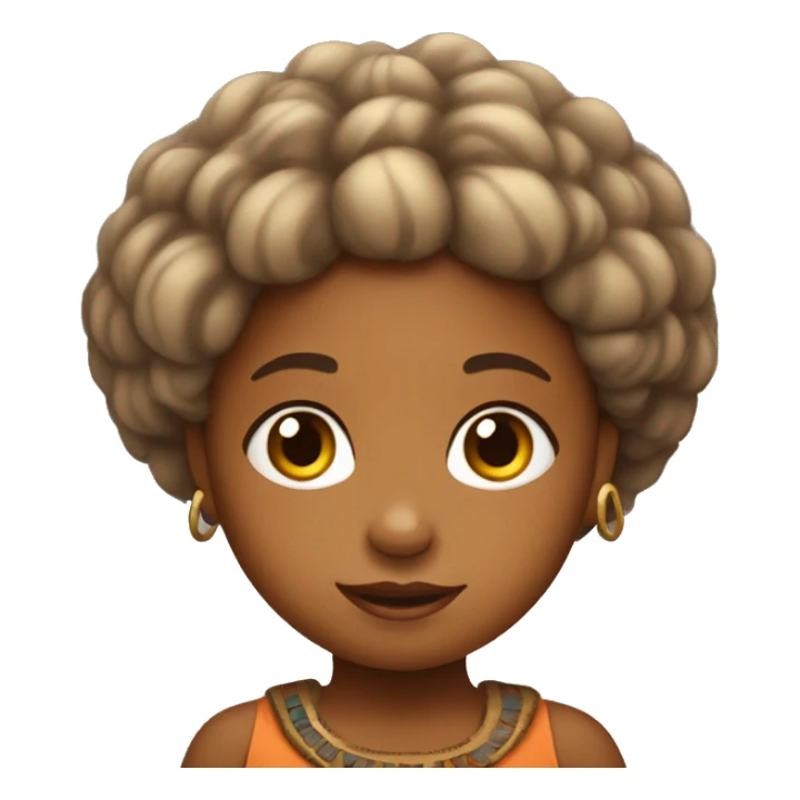 crea emoji de una niña africana prehistorico sticker