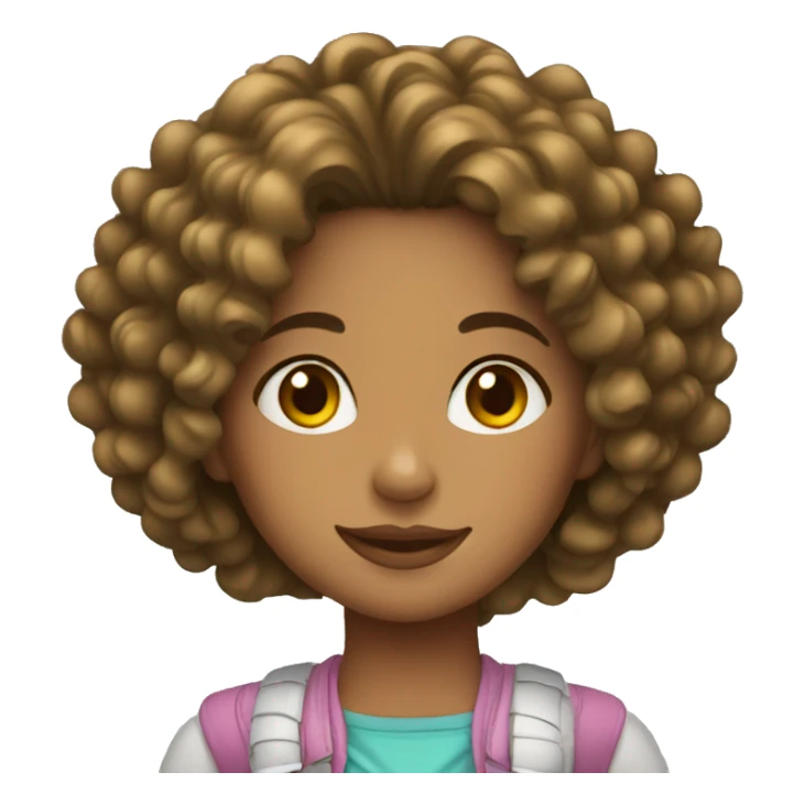 Colombian girl with curly hair  sticker